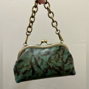 Handsewn Vintage Genuine Cowhide Clutch/Wristlet/Crossbody & 2 Chain Styles
